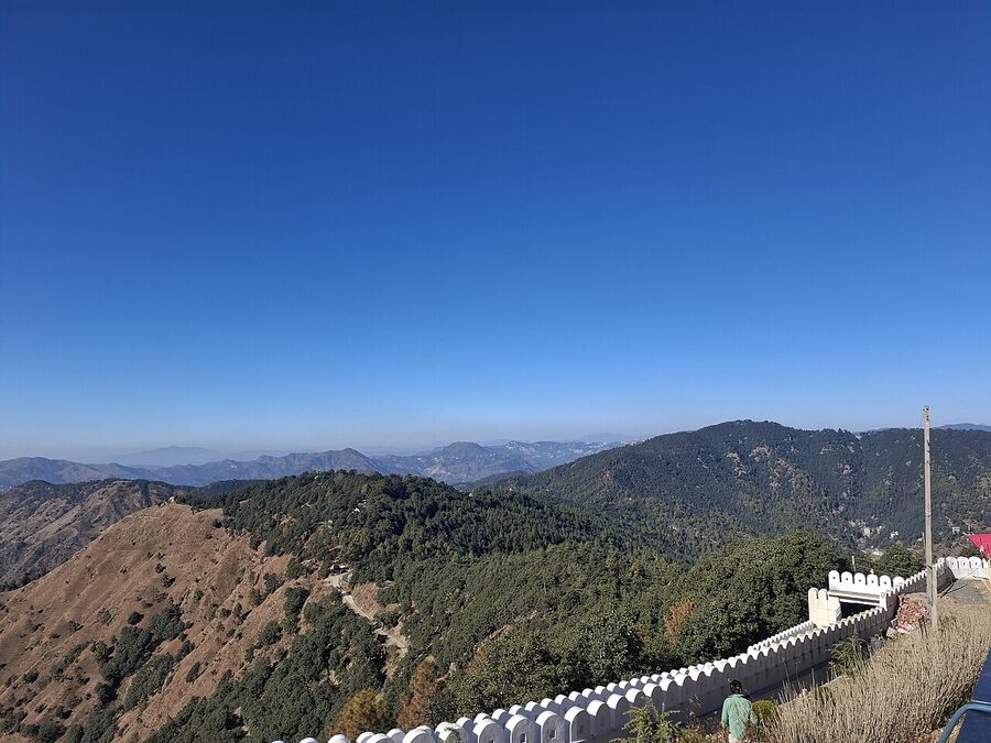 The Kali Ka Tibba temple at Chail, a Hindu shrine on a ridge near the sanctuary.