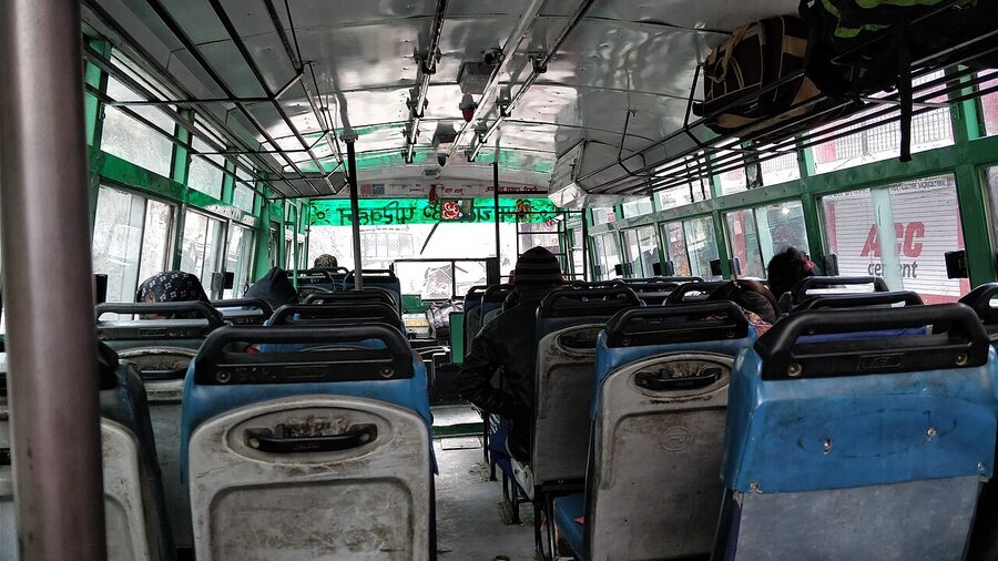 Inside an HRTC bus on a rural Himachal Pradesh route