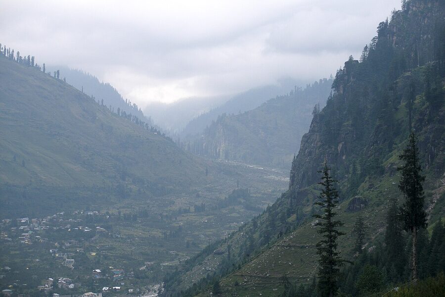 Panoramic view of Kullu Valley in Himachal Pradesh