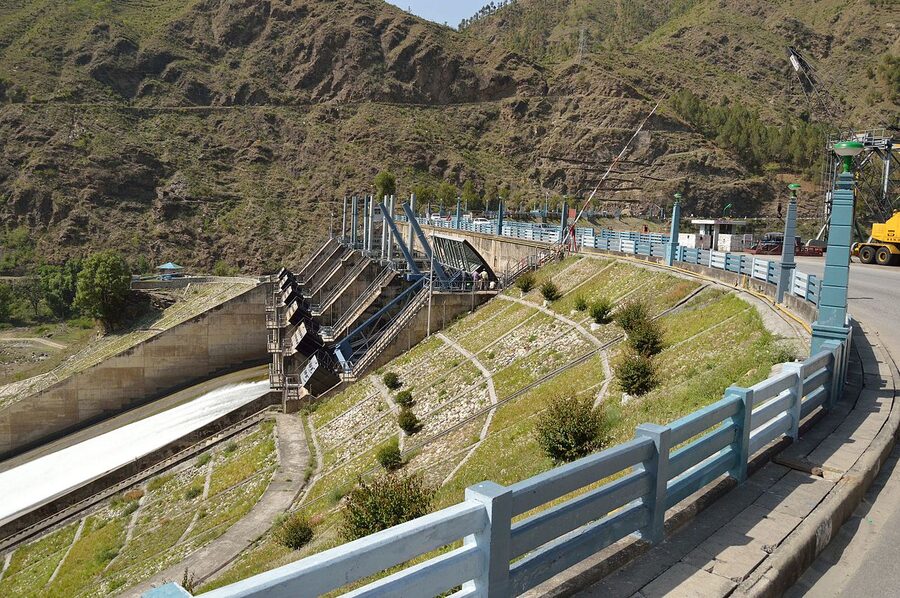 Pandoh Dam on the Beas River along the Chandigarh-Manali Highway in Mandi district