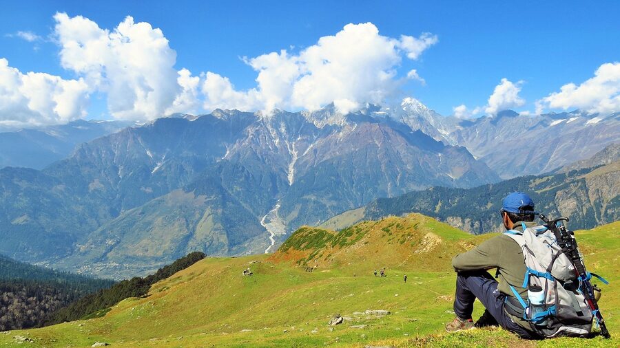 View of the Bhrigu Lake area above Manali with the Pir Panjal range in the background