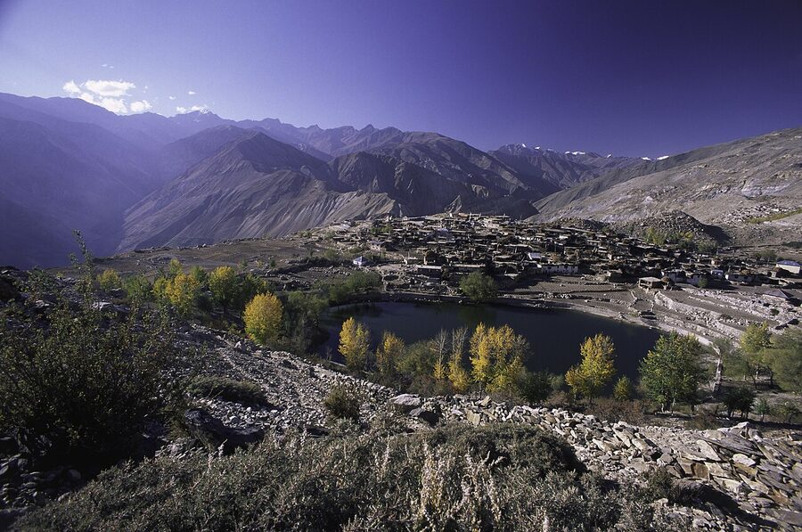 Nako Lake and Nako village in upper Kinnaur near the Spiti border