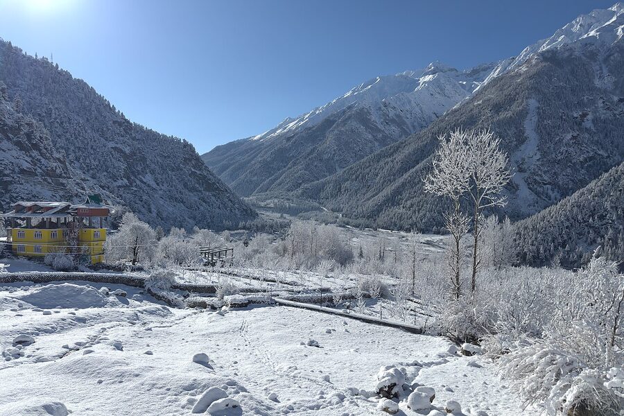 The Baspa river valley at Sangla in Kinnaur district