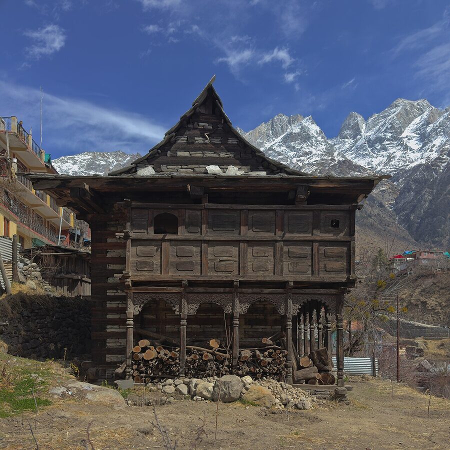 A traditional wood-and-stone Kinnauri house in Sangla