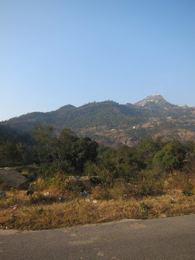 Shri Naina Devi temple on a hilltop in Bilaspur district, Himachal Pradesh.