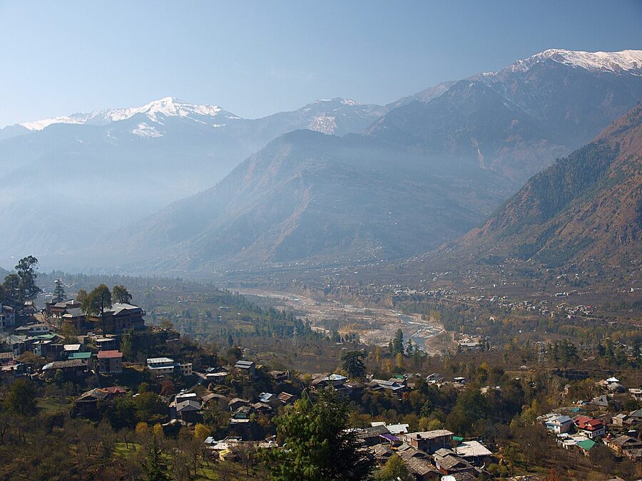 Himalayan peaks viewed from the Kullu Valley