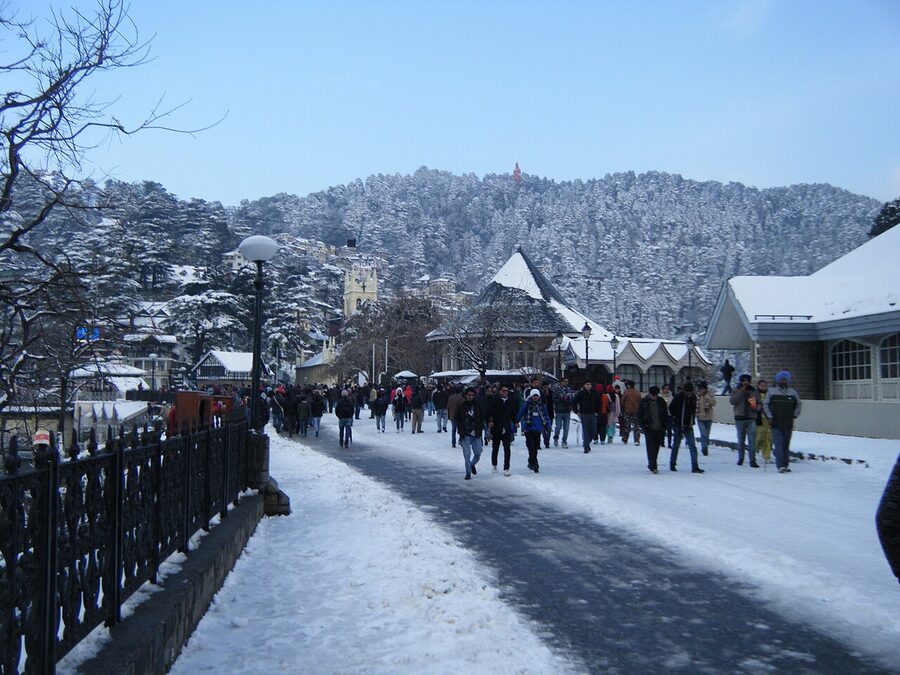 The Ridge open square in Shimla with Christ Church