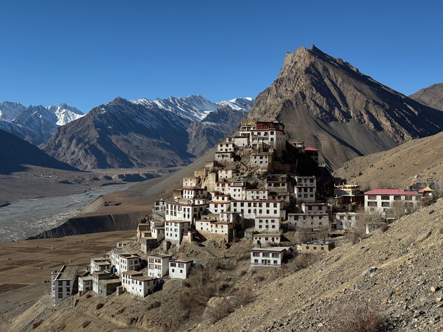 Key Monastery on a hillside in Spiti Valley
