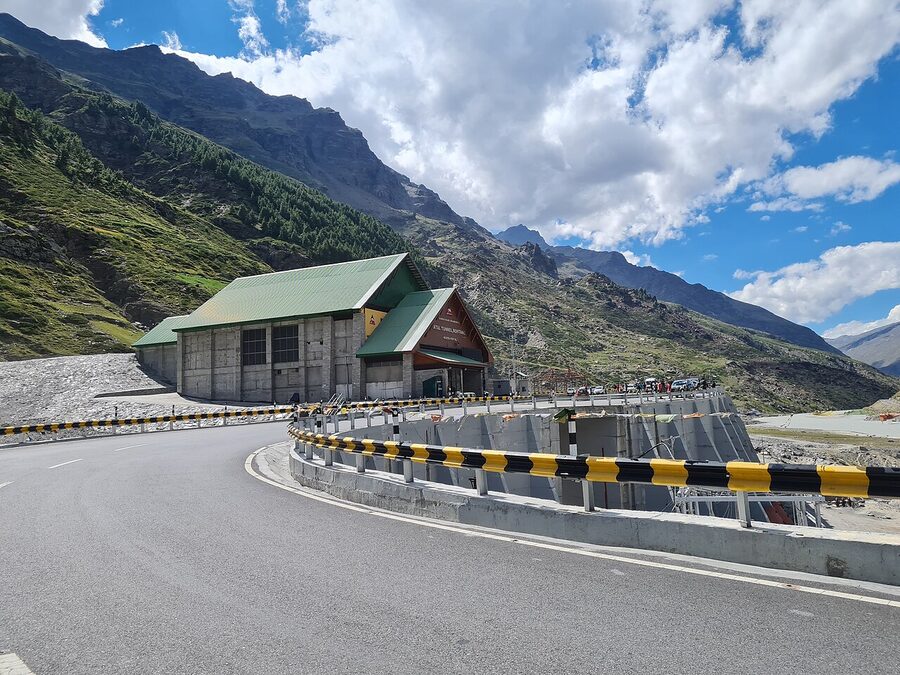The Atal Tunnel near Manali, Himachal Pradesh, seen during winter
