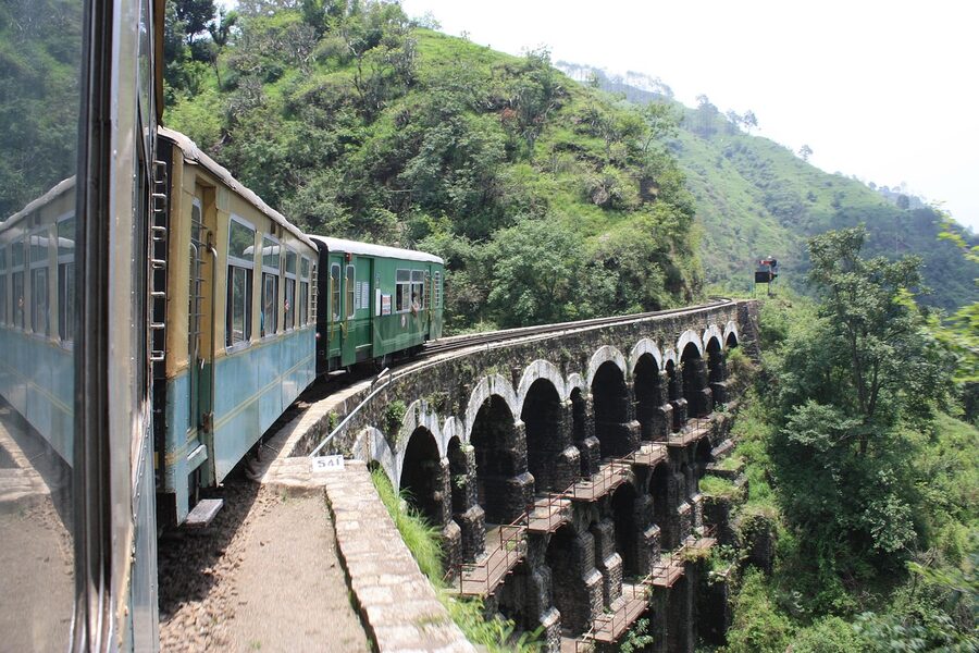The Kalka-Shimla narrow gauge train on its UNESCO World Heritage railway in Himachal Pradesh