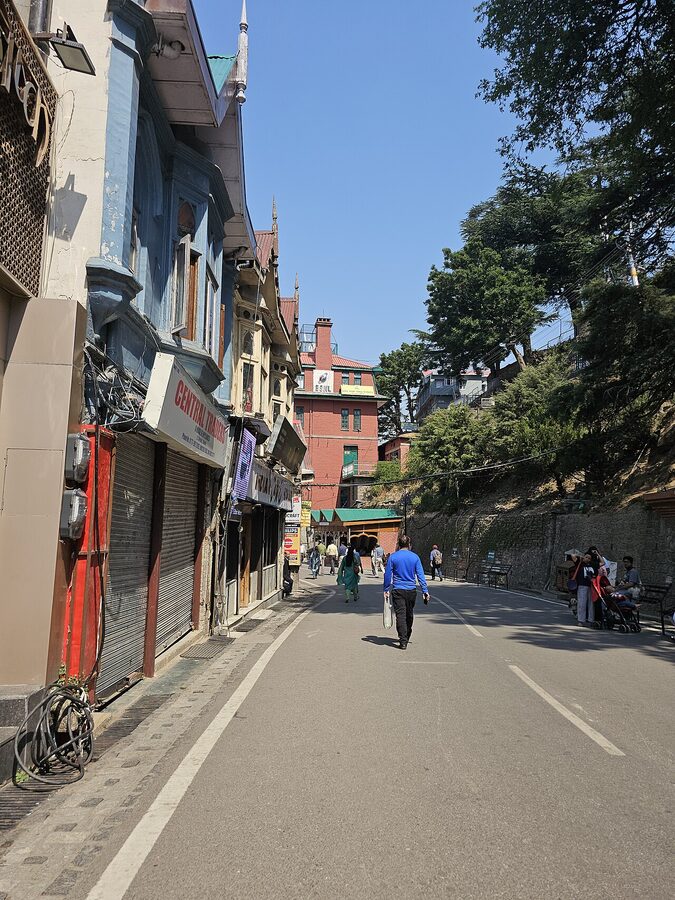 Mall Road, Shimla, the main pedestrian street in front of Christ Church