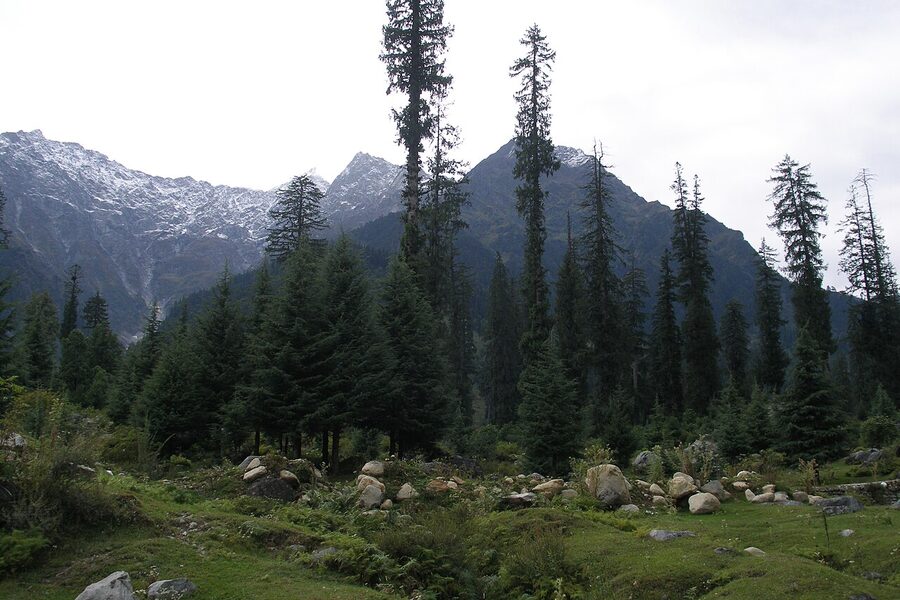 Solang Valley near Manali with mountain peaks