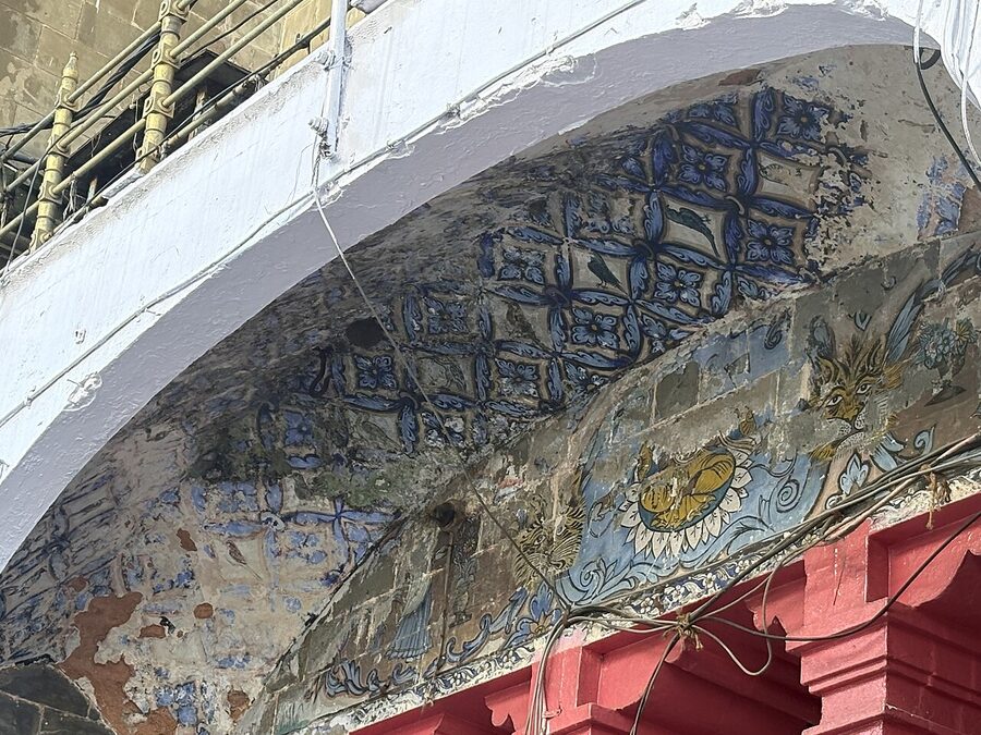 Frescos inside Brajeshwari Devi Temple at Kangra Himachal Pradesh