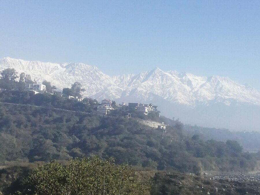 Dhauladhar mountain range view from Kangra Himachal Pradesh