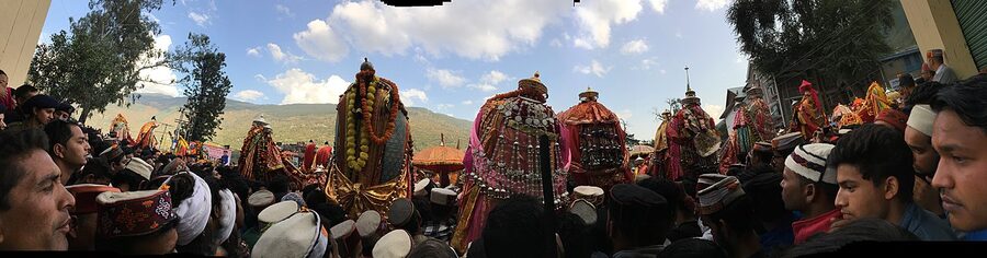 Kullu Dussehra festival procession in Himachal Pradesh.