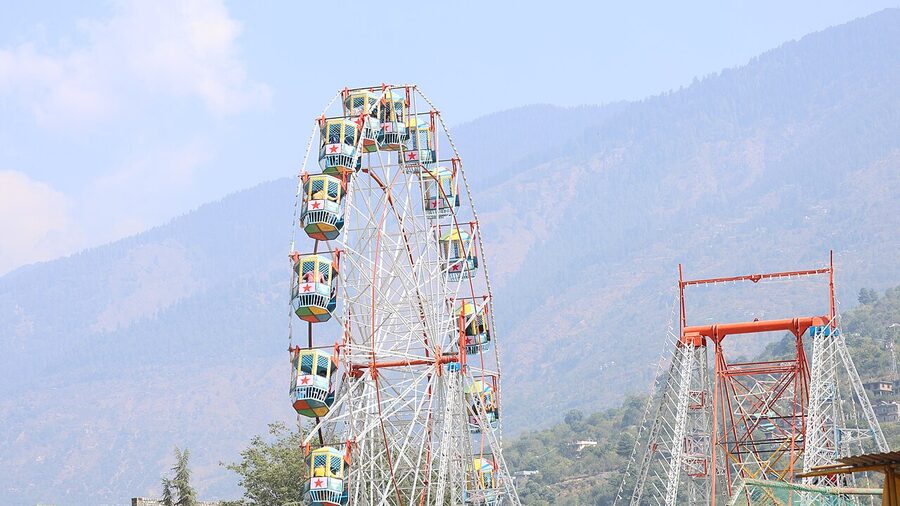 Giant wheel at the Kullu Dussehra fair ground, Himachal Pradesh.