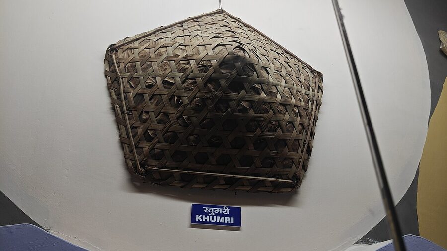 A traditional Himachali cap with coloured front band.