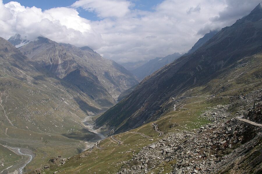 View of the Kullu Valley from Rohtang Pass, looking south.