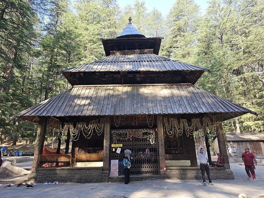 Hidimba Devi Temple in Dhungri, Manali, with the wooden pagoda roof