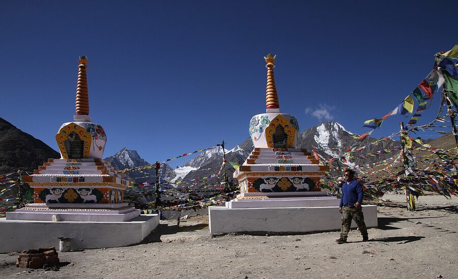 Stupas at the top of Kunzum Pass between Lahaul and Spiti at over 4500 metres.