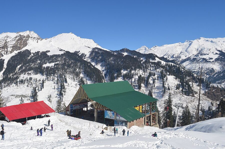 The high alpine zone above the treeline in the Manali Wildlife Sanctuary with the Pir Panjal range behind.