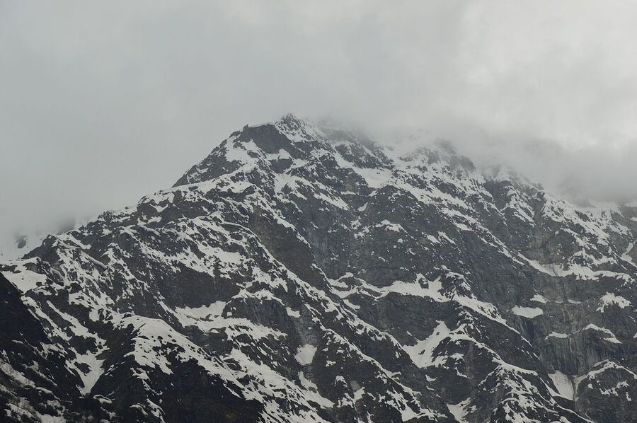 Mount Hanuman Tibba seen from Solang Valley above Manali.