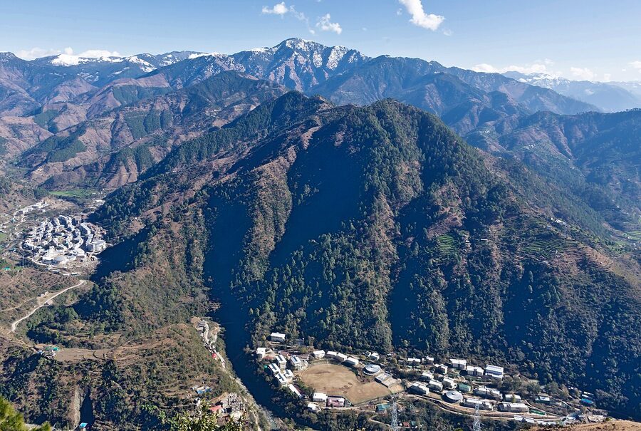 IIT Mandi campus in the Kamand valley as seen from Griffon Peak.