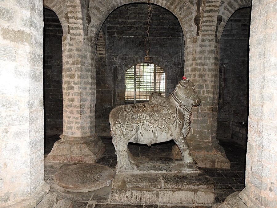 Detail of stone carvings on the Triloknath Temple in Mandi.