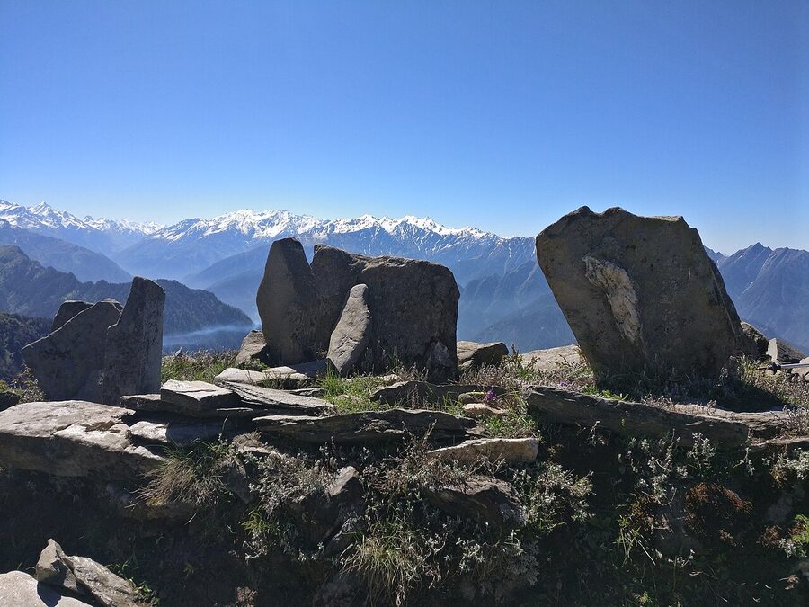 Chanderkhani Pass at 3660 metres above Rumsu village in the Kullu Himalayas.
