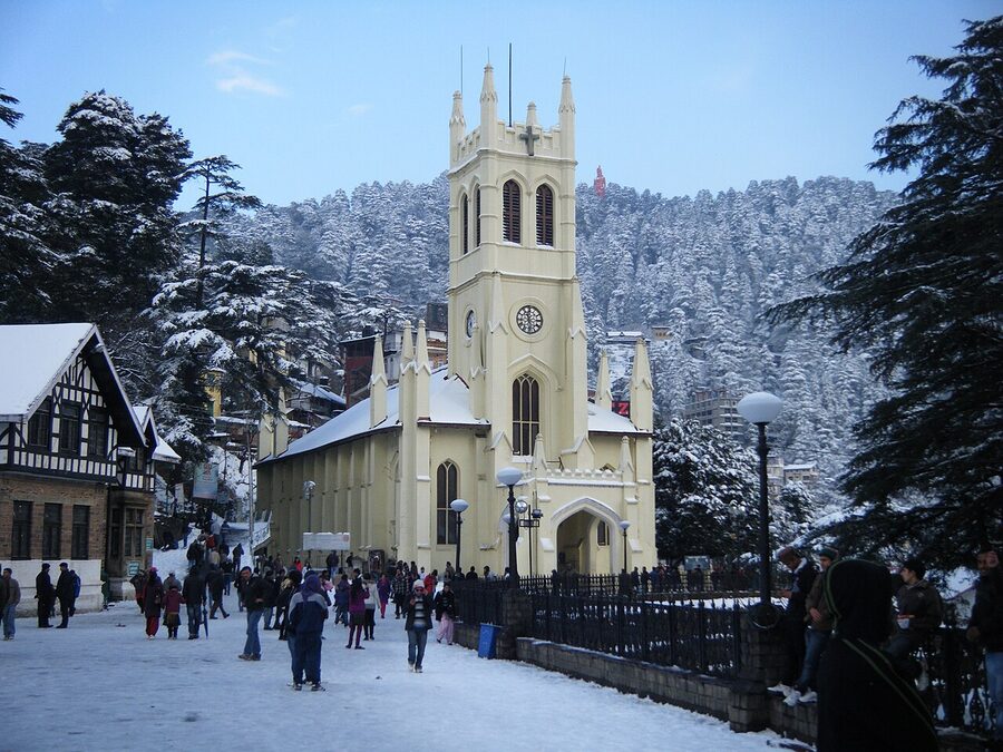 Christ Church Shimla, a neo-Gothic stone church built between 1844 and 1857 on the Ridge.