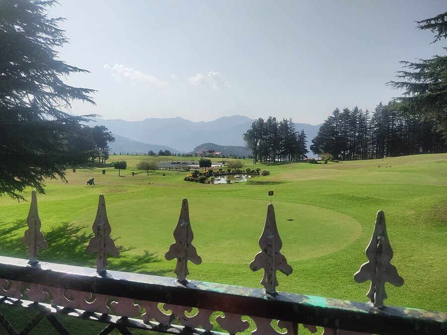The 9-hole Naldehra golf course set among deodar trees on a ridge above Shimla.