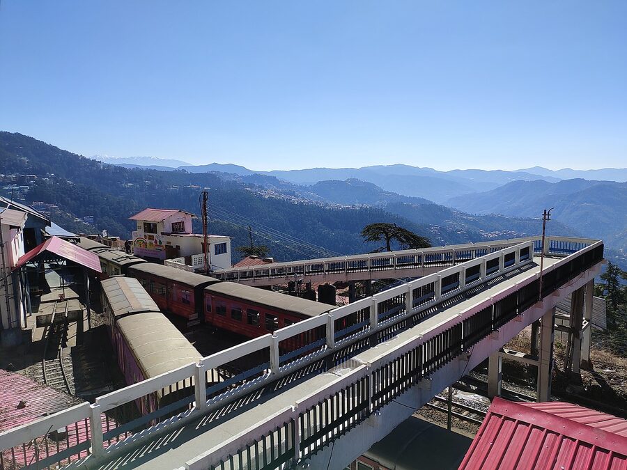 Shimla railway station, the upper terminus of the UNESCO-listed Kalka–Shimla narrow-gauge railway.