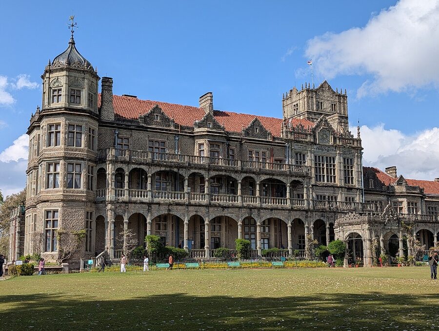 The Viceregal Lodge, also known as Rashtrapati Niwas, an 1888 Scottish Baronial mansion at the western end of Shimla.
