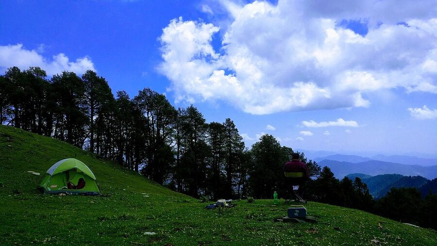 Camping at Jalori Pass at 3120 metres in Tirthan Valley
