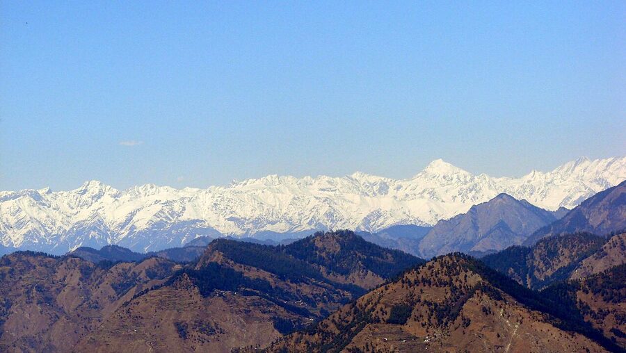 Himalayan range viewed from Jalori Pass, Himachal Pradesh, at 3120 metres