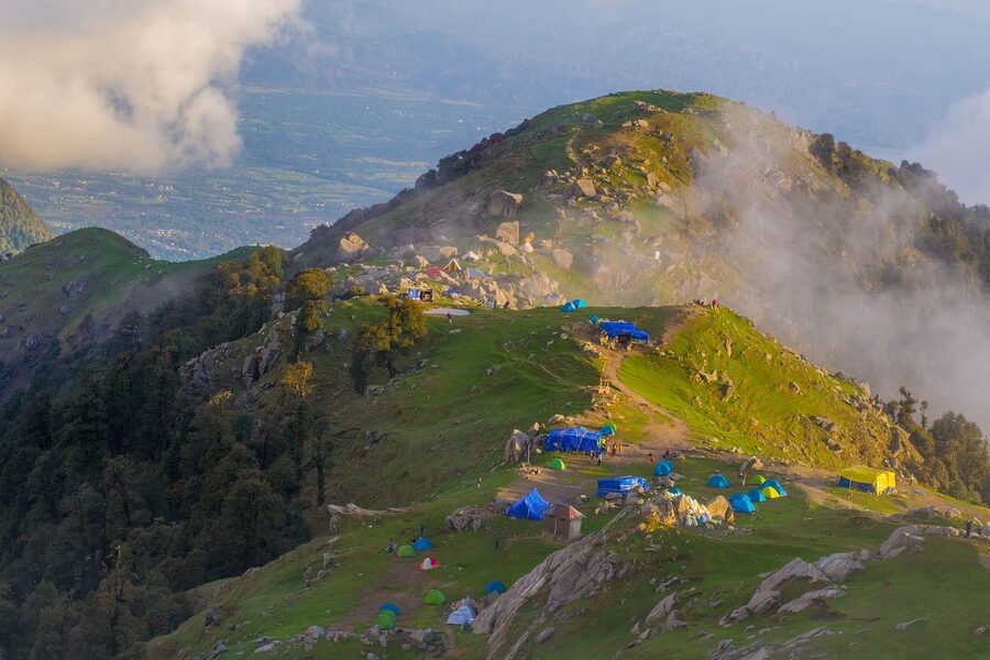 Triund trek view of the Dhauladhar range