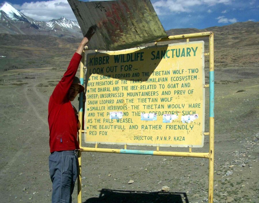 The Kibber Wildlife Sanctuary landscape in Spiti, with high cold-desert ridges.